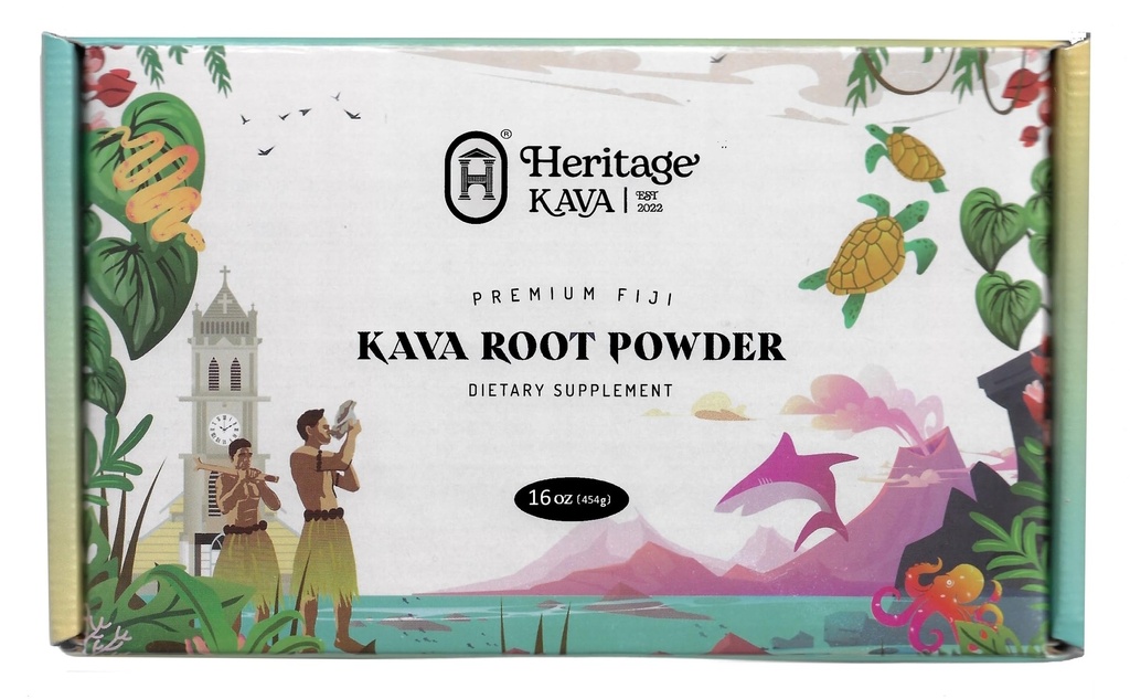 프리미엄 피지 Noble Kava 뿌리 분말 16 Oz/1LB