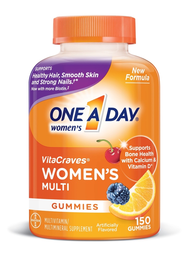 1 A Day Women 's Multivitamin, 비타민 A, C, E, B1, B2, B6, B12, Biotin, 칼슘 및 비타민 D, 150 카운트와 보충