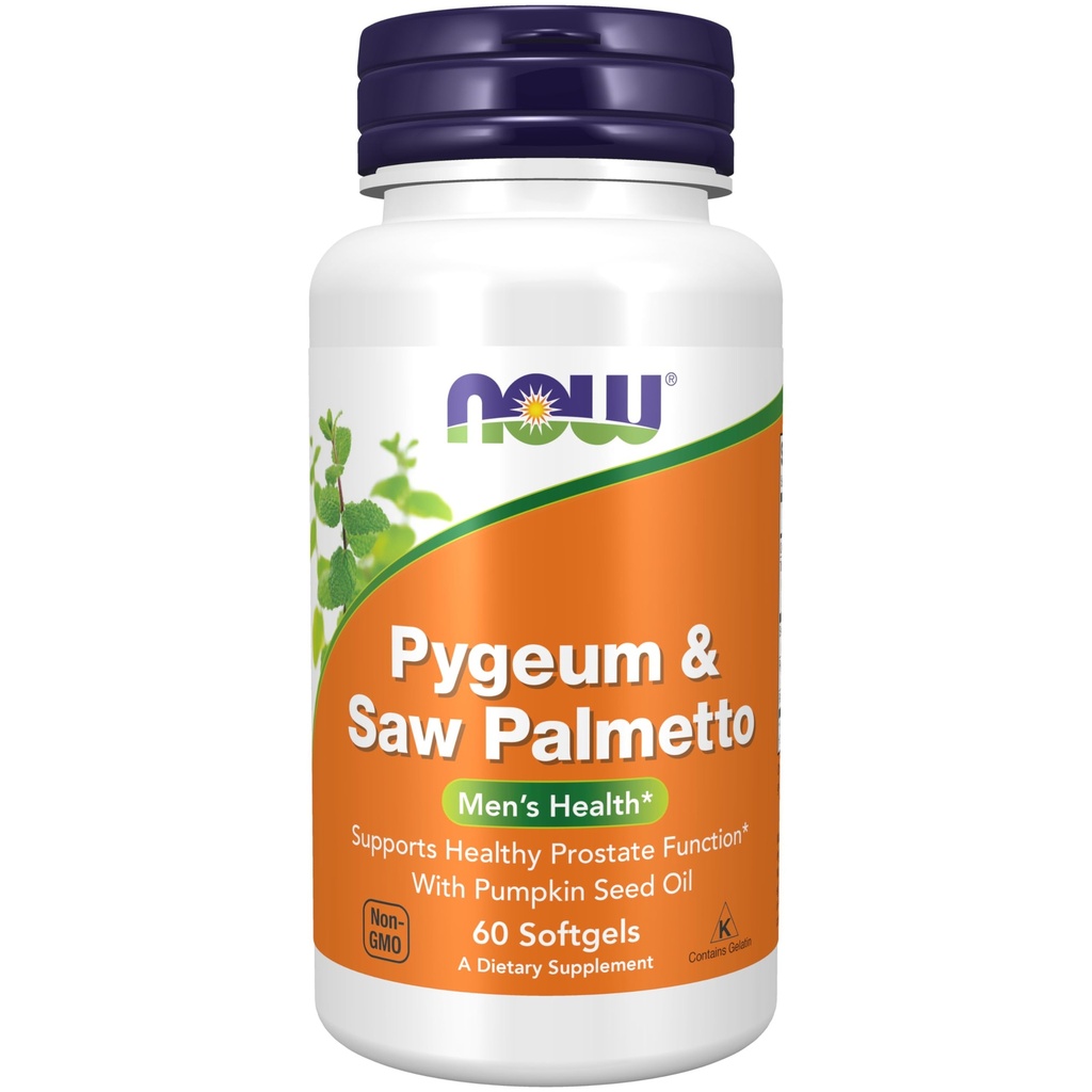 NOW Foods Supplements, Pygeum & Saw Palmetto 와 호박 씨앗 기름, 남성 건강 *, 60 Softgels