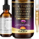 Liver Cleanse Detox & Repair 용 2 팩 우유 이틀 드롭, 밀크 이틀 추출 물 댄 델리와 액체 보충 & Liver 지원을위한 Artichoke, Vegan, 유기, 알코올 무료, 4 FL OZ