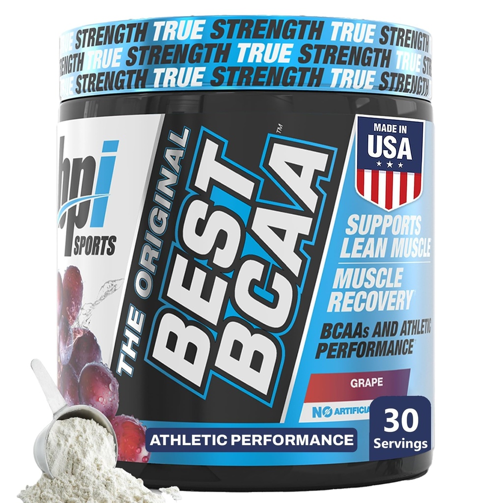BPI 스포츠 최고의 BCAA 분말 - 근육 회복 지원 - 분기된 사슬 아미노산 | 단백질과 근육의 빌딩 블록 - 포스트 운동 회복 - 히드라 - 포도, 30 서빙