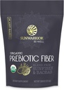 Sunwarrior Fiber Supplement Prebiotic Organic | Vegan Fiber Supplement Plant-Powered Gut Health Booster와 다이제스트 하모니에 대한 순수한 성분이 함유되어 있습니다 | Vegan & Non-GMO | 8oz pouch (30 SRV) 웰
