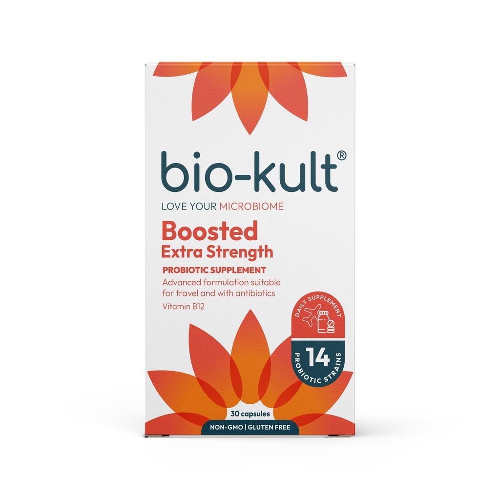 Bio-Kult는 Gut Health, Immune System Support 및 비타민 B12 - 30 캡슐과 함께 추가 강도 Probiotic 보충을 밀어