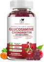 Glucosamine Chondroitin Gummies 트리플 강도 (1,000mg Glucosamine, 750mg Chondroitin) MSM, Turmeric, Quercetin, 비타민 E, 공동 지원 보충교재, 산화 방지제 60 Gummies 라즈베리 맛