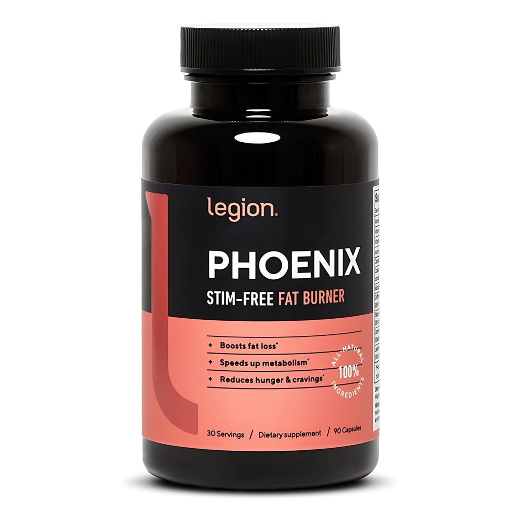LEGION Phoenix Thermogenic 지방 버너 및 체중 감소 알약 - 30 서빙, 90 캡슐 (카페 무료)