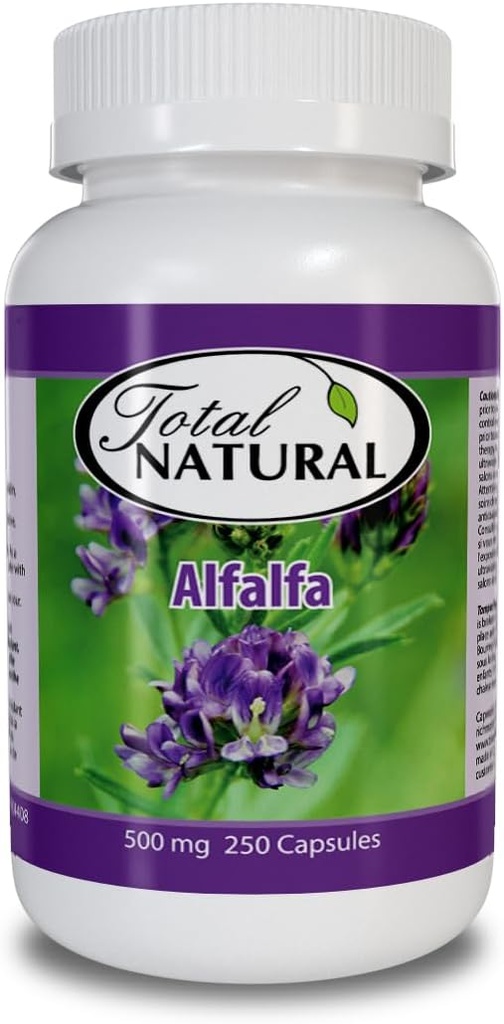자연적인 Alfalfa 보충교재 500mg 250 캡슐 [1개의 병], 비타민 & 추적 무기물에 있는 부유한은, 에너지 & 활력을 승진시킵니다, 소화 건강을 승진시킵니다