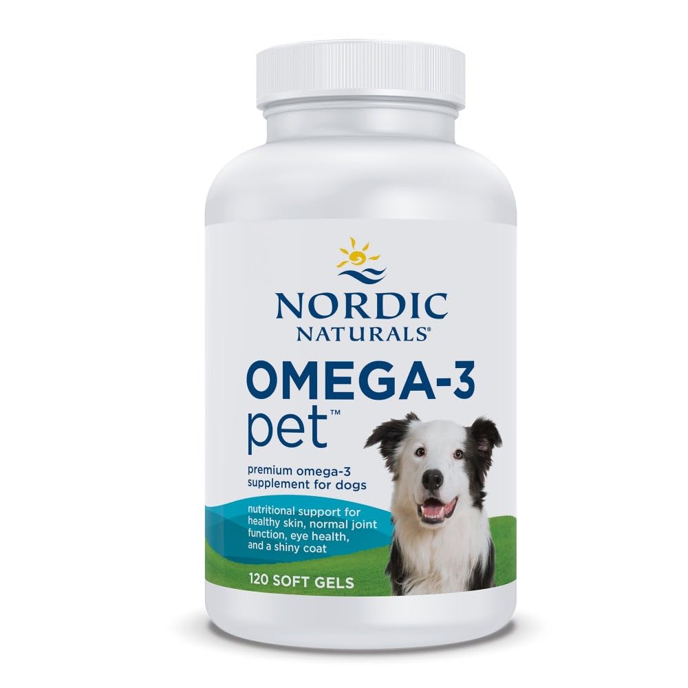 Nordic Naturals Omega-3 Pet, Unflavored - 120 Soft Gel - 330 mg Omega-3 Soft Gel - EPA 및 DHA가있는 개를위한 물고기 오일 - 심장, 피부, 코트, 및 면역 건강을 촉진