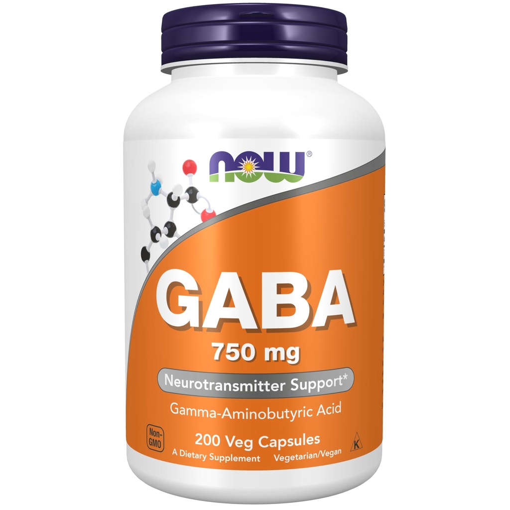 지금 식품 보충제, GABA (Gamma-Aminobutyric 산) 750mg, Neurotransmitter 지원 *, 200 Veg 캡슐