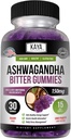 Kaya Naturals Ashwagandha Bitter Gummies - 자연 스트레스 완화, Boost Energy & Mental Clarity, Non-GMO, Gluten-Free, Chewable Gummies - 30 카운트