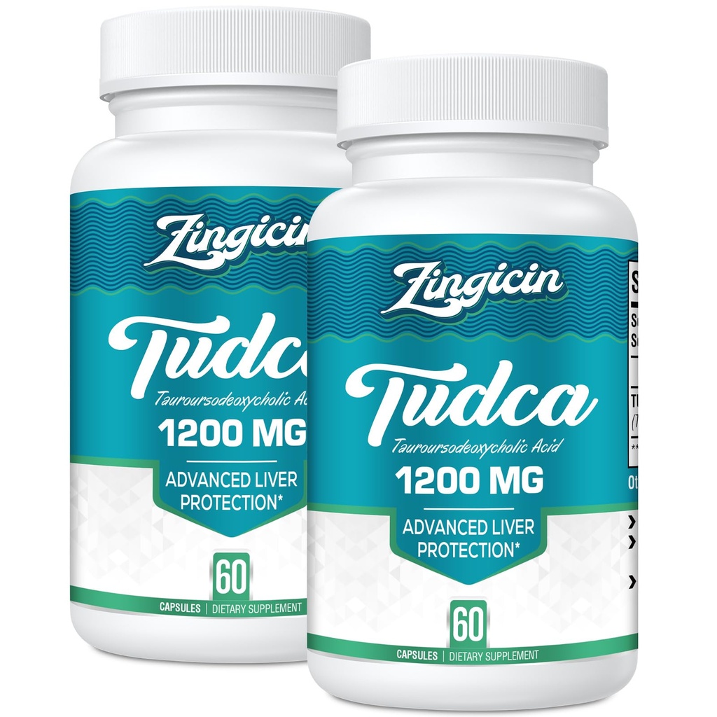 TUDCA 보충교재 1200mg - 120의 Veggie 캡슐, 건강한 TUDCA Bile 소금은 간장, 소화를 위해 보충합니다