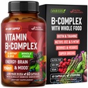 비타민 B 복합체 - B1 | B2 | B3 | B5 | B6 | Biotin | B12 | 5-MTHF - Astragalus & Whole Food Blend - Energy, Metabolism & Brain - 미국산 비타민 B - 60 캡슐, 60 일 공급