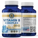 Vykee Nutrition B Complex 보충교재 – 750mg DFE Folate, 440mcg B12/Biotin를 가진 높 순수성 B 비타민 | Vegan Non-GMO | 세포 에너지 생산 및 빨간 혈액 세포 형성 지원 | 120의 캡슐