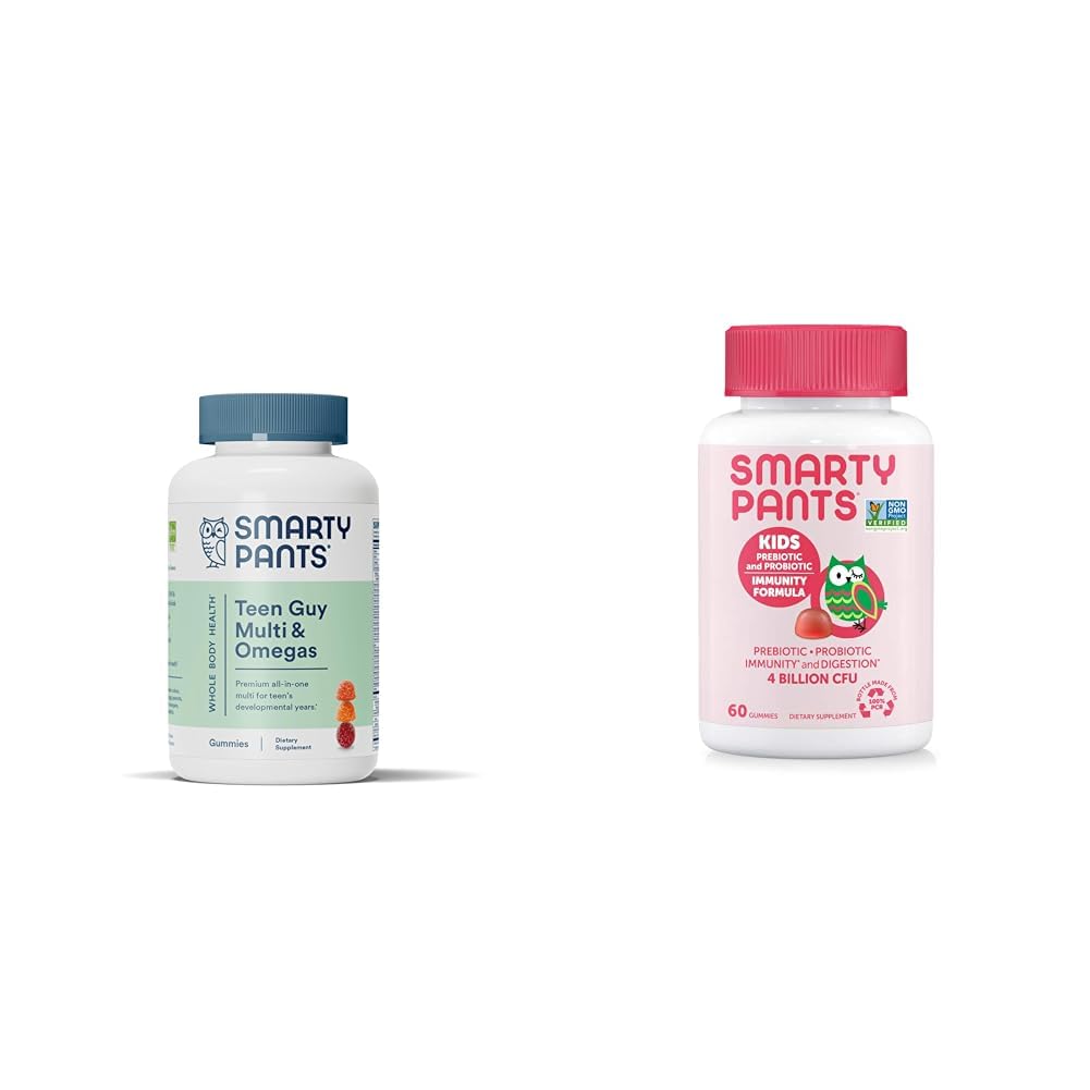 SmartyPants 대 녀석 Multivitamin Gummies: 오메가 3 물고기 기름 (EPA/DHA) & 아이 Probiotic Immunity Gummies: 소화 건강을 위한 Prebiotics & Probiotics 및 면역 지원 보충교재