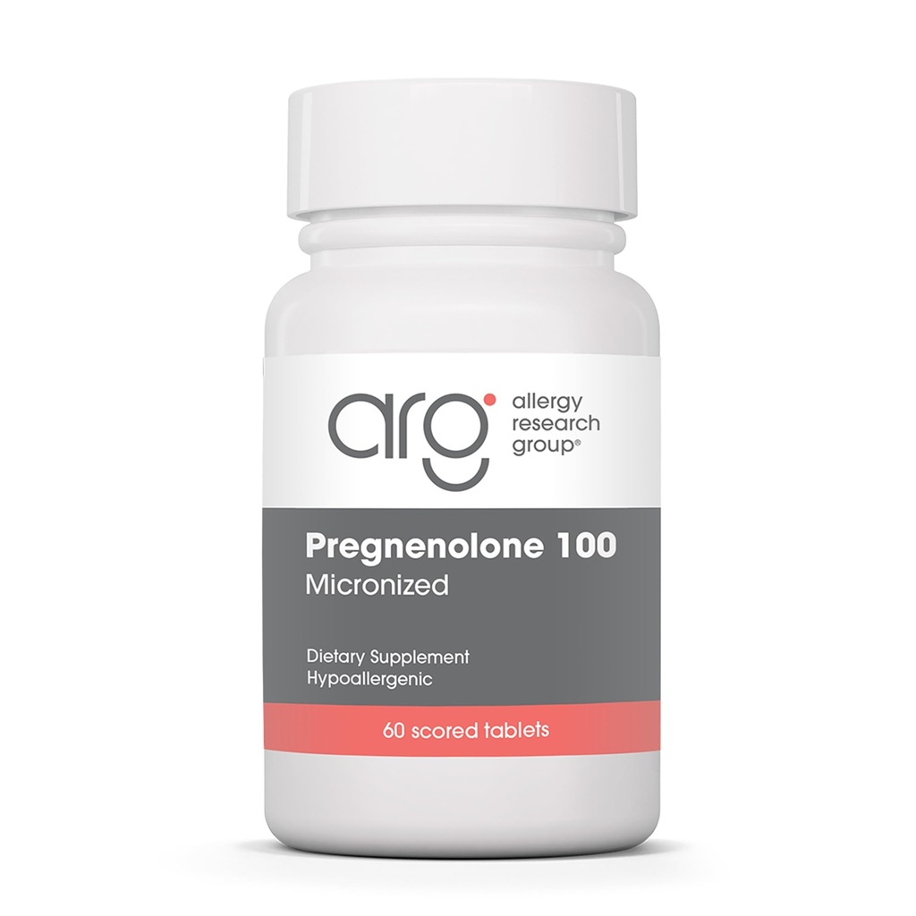 알레르기 연구 그룹 Pregnenolone 100mg - 여성을위한 황체 호르몬 보충 교재 & 남성, 호르몬 & 자연 야생 Yam, Micronized 순수한 Lipid 매트릭스, 식물 기반 60 정제와 스트레스 지원