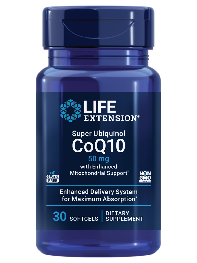 수명 연장 강화되는 Mitochondrial 지원을 가진 최고 Ubiquinol CoQ10, 심장 건강 보충교재, 최대 흡수, 50 mg, 비 GMO, 글루텐 자유로운, 30 softgels