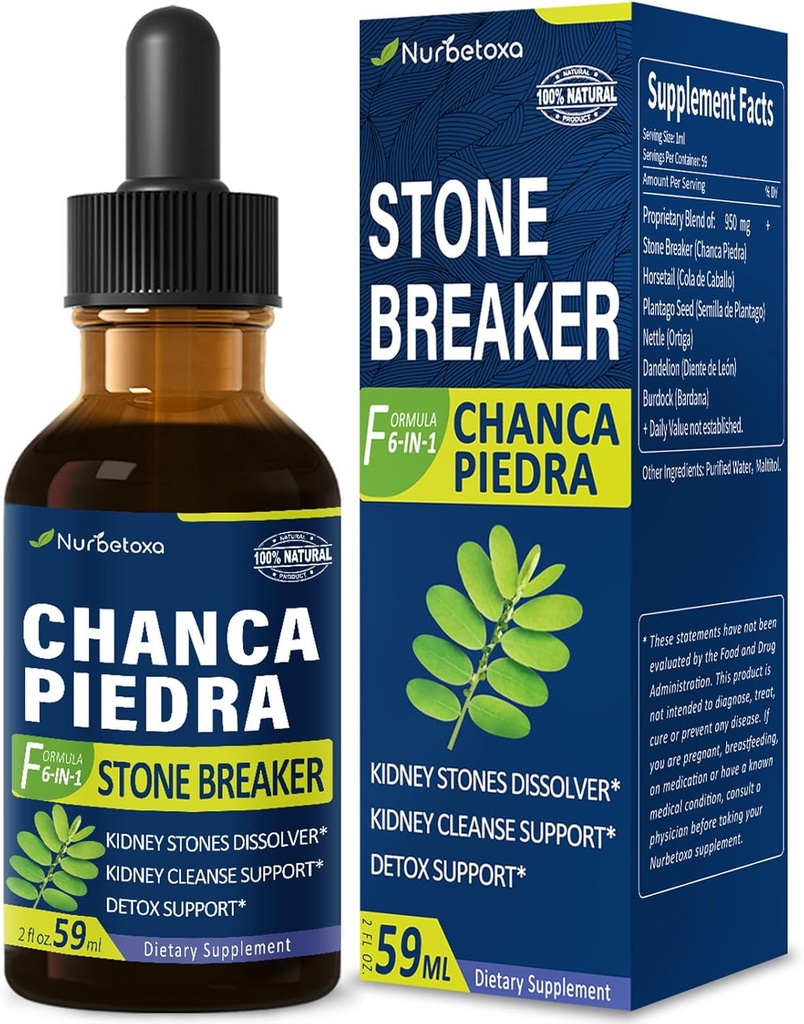 Chanca Piedra 돌 차단기 추출물은 Kidney Stones Dissolver, Kidney Cleanse Detox & Repair Supplement w/Horsetail Dandelion에 대한 드롭을 추출합니다. Chanca Pie 파라 드 로스 Riñones. 2oz
