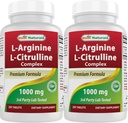최고의 Naturals L-Arginine L-Citrulline Complex 1000 mg 250 정제 (250 개)