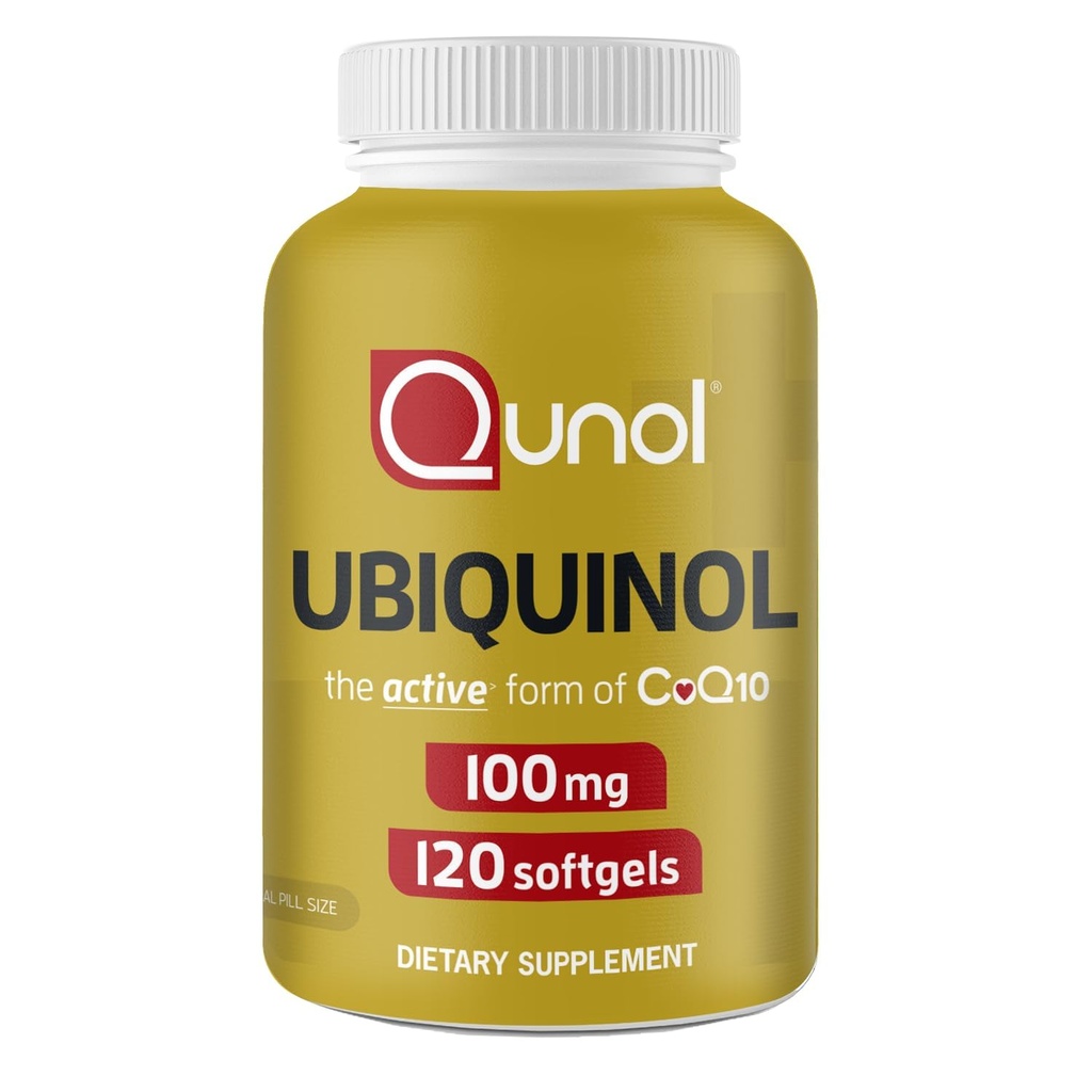 Qunol 100mg Ubiquinol, 심장 & 관 건강을 위한 강력한 산화제, 에너지 생산을 위한 근본, Coq10의 자연적인 보충교재 활동적인 모양, 120 조사