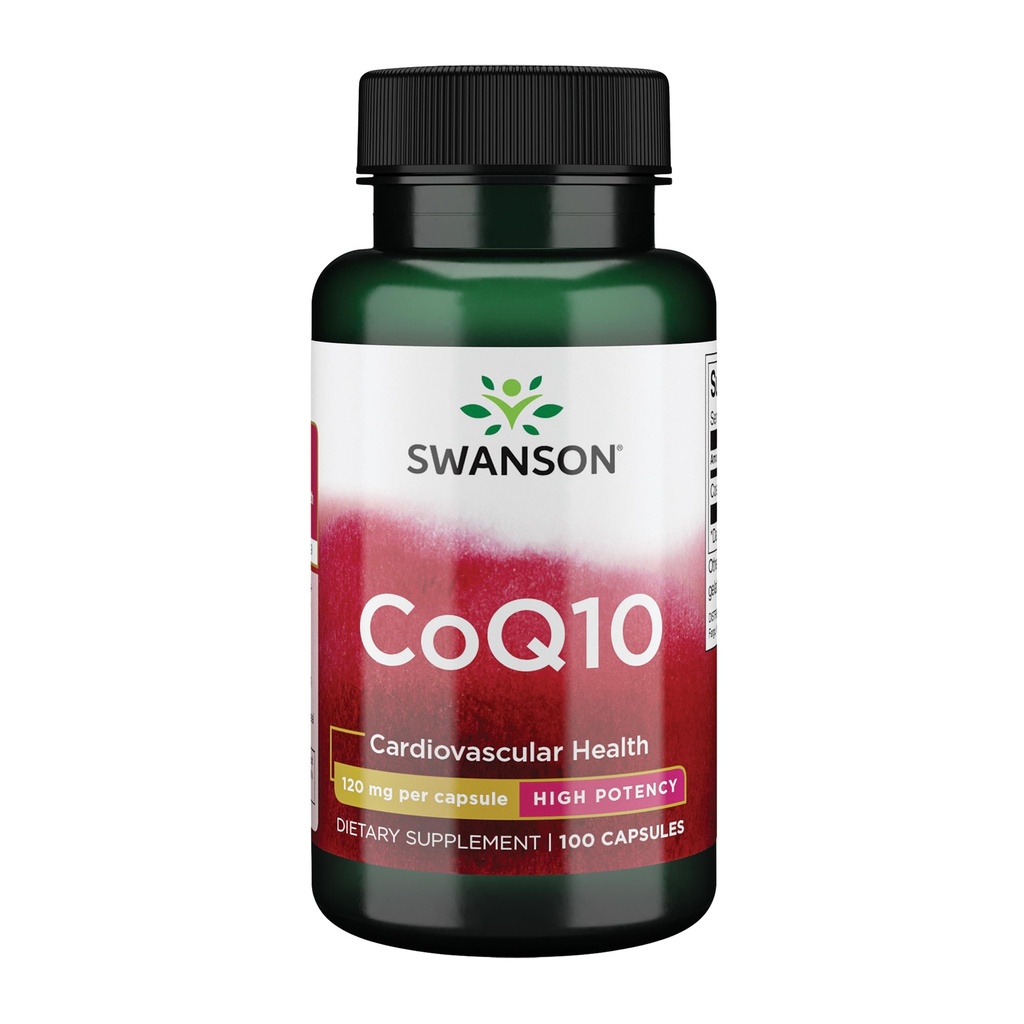 Swanson CoQ10 - 심장 건강, 에너지 지원 및 보조 전반적인 심장 혈관 시스템 건강을 촉진하는 데 도움이 - Coenzyme Q10 보충을 유지 - (100 캡슐, 120mg 각각)