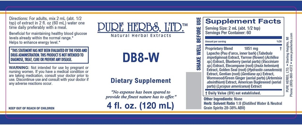 순수한 허브, 주식회사 DB8-W (4 oz.)