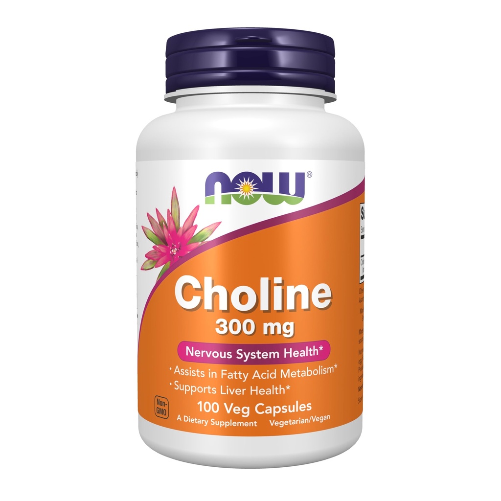 Now Supplements Choline 300 mg, 100 Veg Capsules