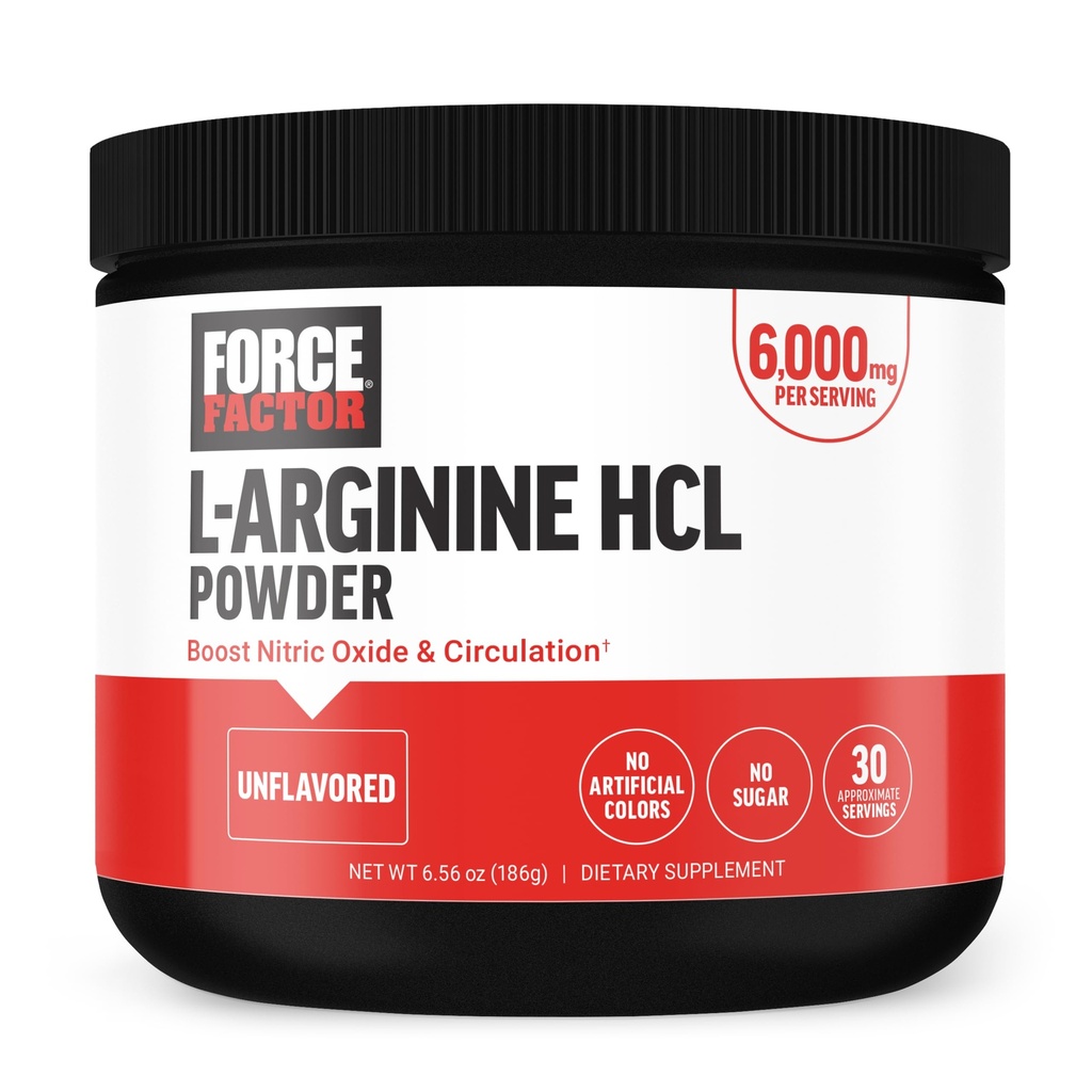 힘 요인 L 아르기닌 HCL, 더 나은 순환, 혈액 교류, 및 근육 펌프, L 아르기닌 분말 6000mg, unflavored, 30의 서빙을 위한 산화 질소를 밀어주는 L 아르기닌 보충교재