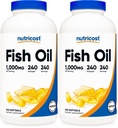 EPA & DHA를 가진 Nutricost 물고기 기름 오메가 3 Softgels (피시 기름의 1000mg, 오메가 3의 560mg), 240 Softgels, 비 GMO, 글루텐 자유로운. (포장 2)
