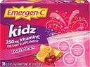 Emergen-C Kidz 250mg 어린이 비타민 C 분말, 카페인 무료, 면역 지원 음료 혼합, 과일 펀치 맛 - 30 개 / 1 개월 공급