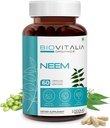 Biovitalia Plant 남성 및 여성용 Neem 1000mg 캡슐 | 다이어트 보충 | 건강한 & 승진 해독 지원 - 60 Vegan 캡슐