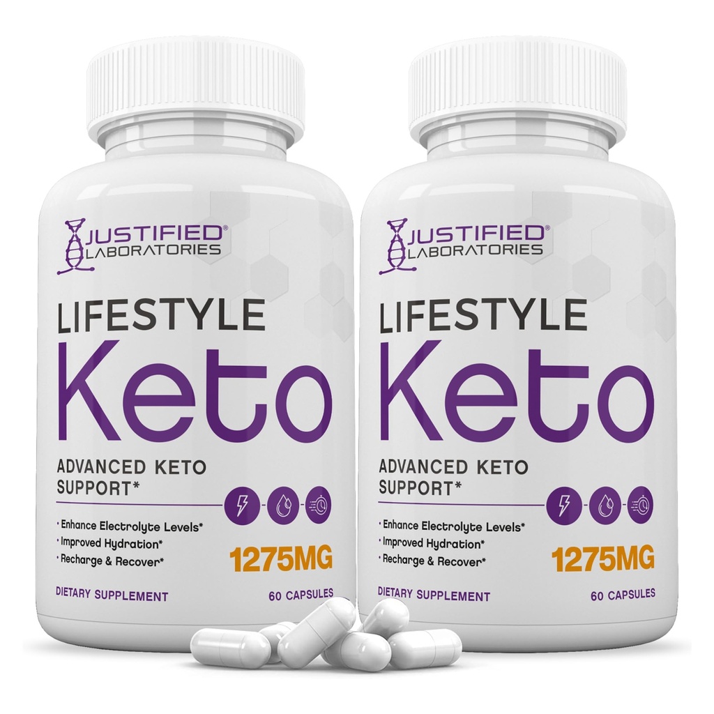 Justified Laboratories (2 팩 라이프 스타일 Keto 알약 1275MG 새로운 & 향상된 공식 포함 Apple Cider Vinegar Extra Virgin Olive Oil Powder Green Tea Leaf 120 캡슐