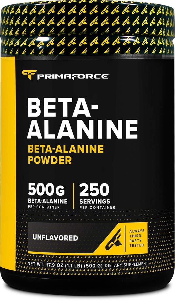 Primaforce Beta Alanine 분말 500 그램 (1.1lbs) Unflavored - 사전 운동 및 포스트 운동 보충교재