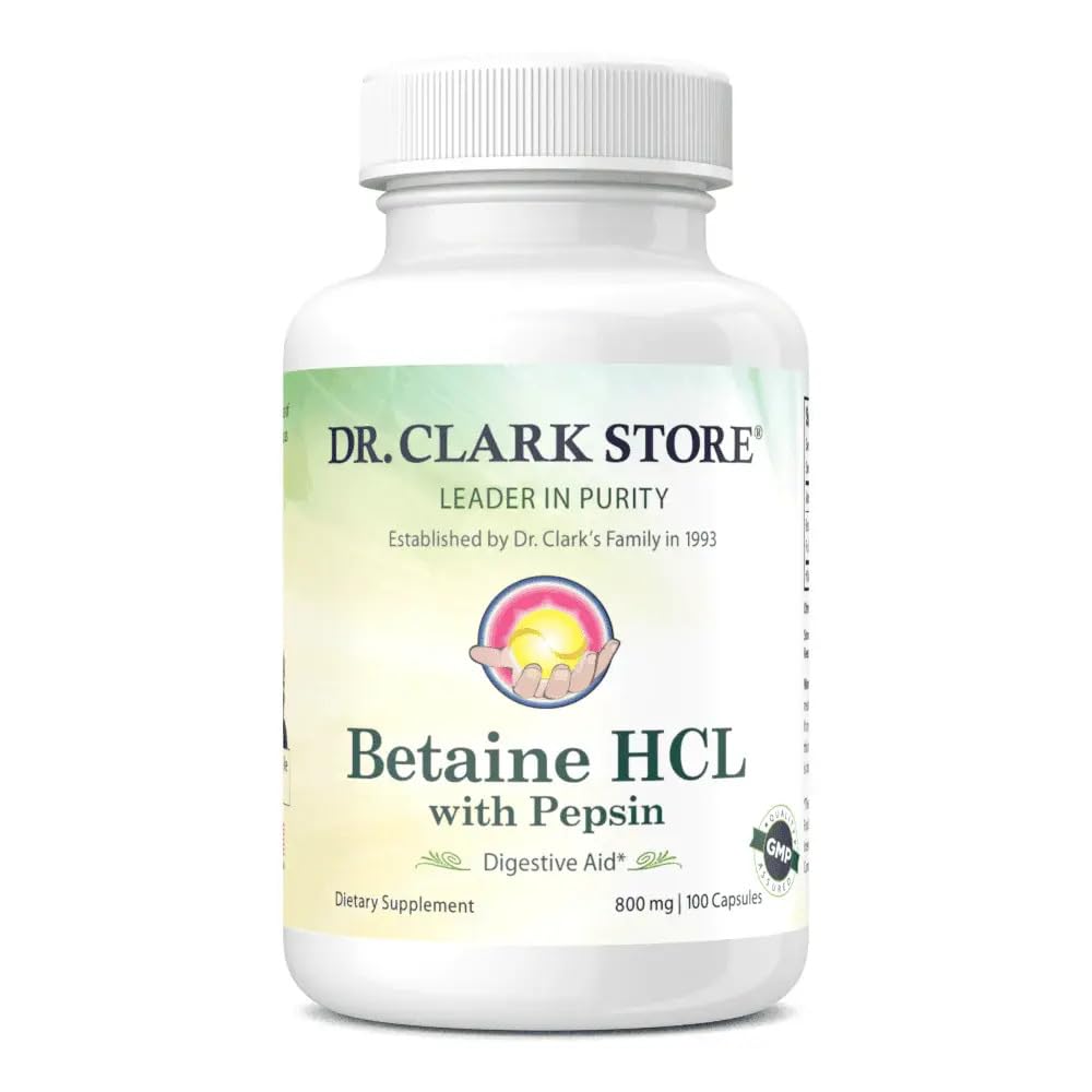 Pepsin, 800mg, 100 젤라틴 캡슐을 가진 클라크 베타인 HCL 보충교재
