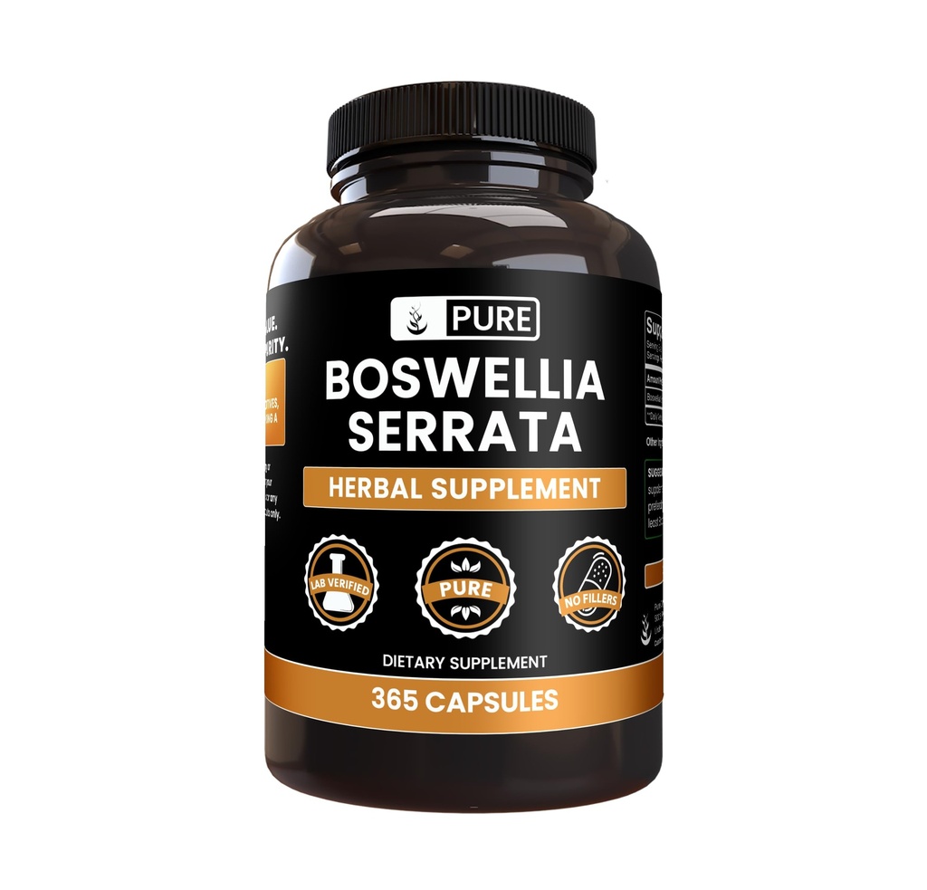 순수한 본래 성분 Boswellia Serrata (365의 캡슐) 마그네슘 또는 밥 충전물 없음, 항상, 확인되는 실험실