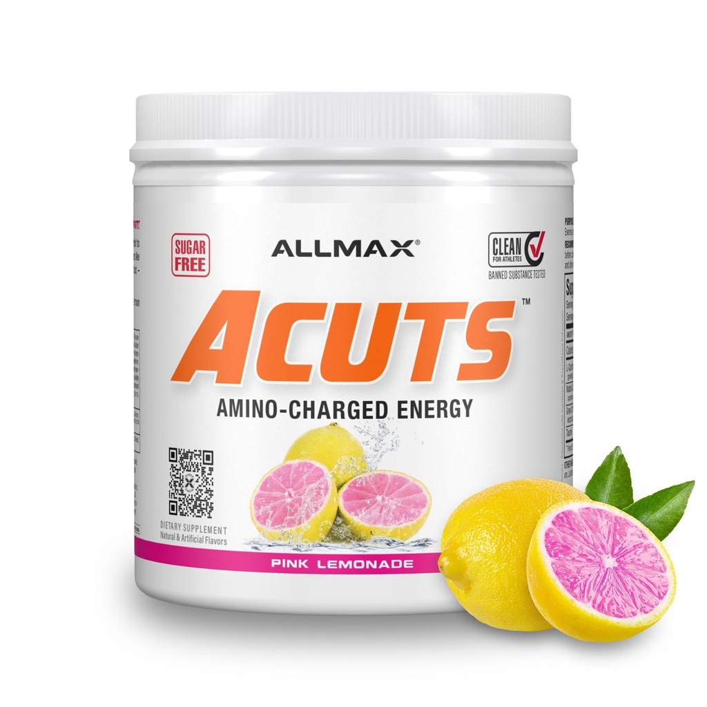 ALLMAX 영양 AMINOCUTS (ACUTS), 타우린, L 카르니틴, 녹색 커피 콩 추출물, 분홍색 레몬, 30의 서빙을 가진 아미노 위탁한 에너지 음료