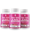 1 Body Hair Skin Nails Vitamin Complex with Biotin - 남성 및 여성을위한 26 필수 비타민과 완벽한 공식 - 3 팩