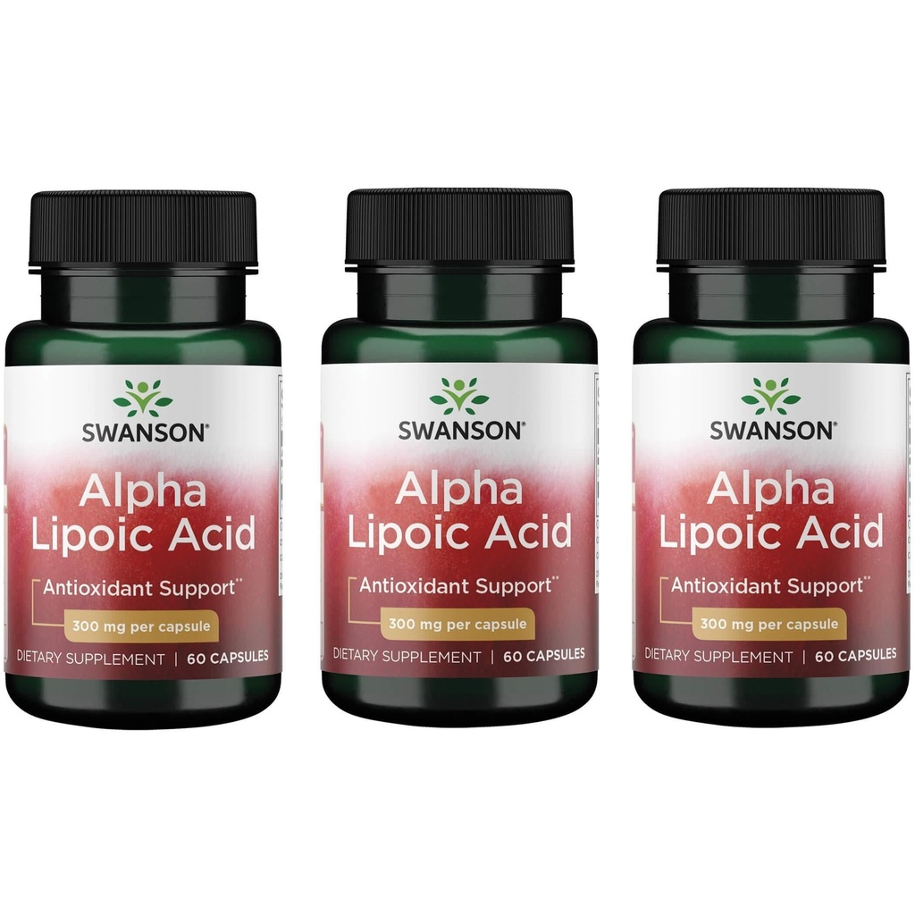 Swanson 알파 Lipoic Acid - 산화 활성 보충 - 300 mg 60 캡슐 (3 팩)