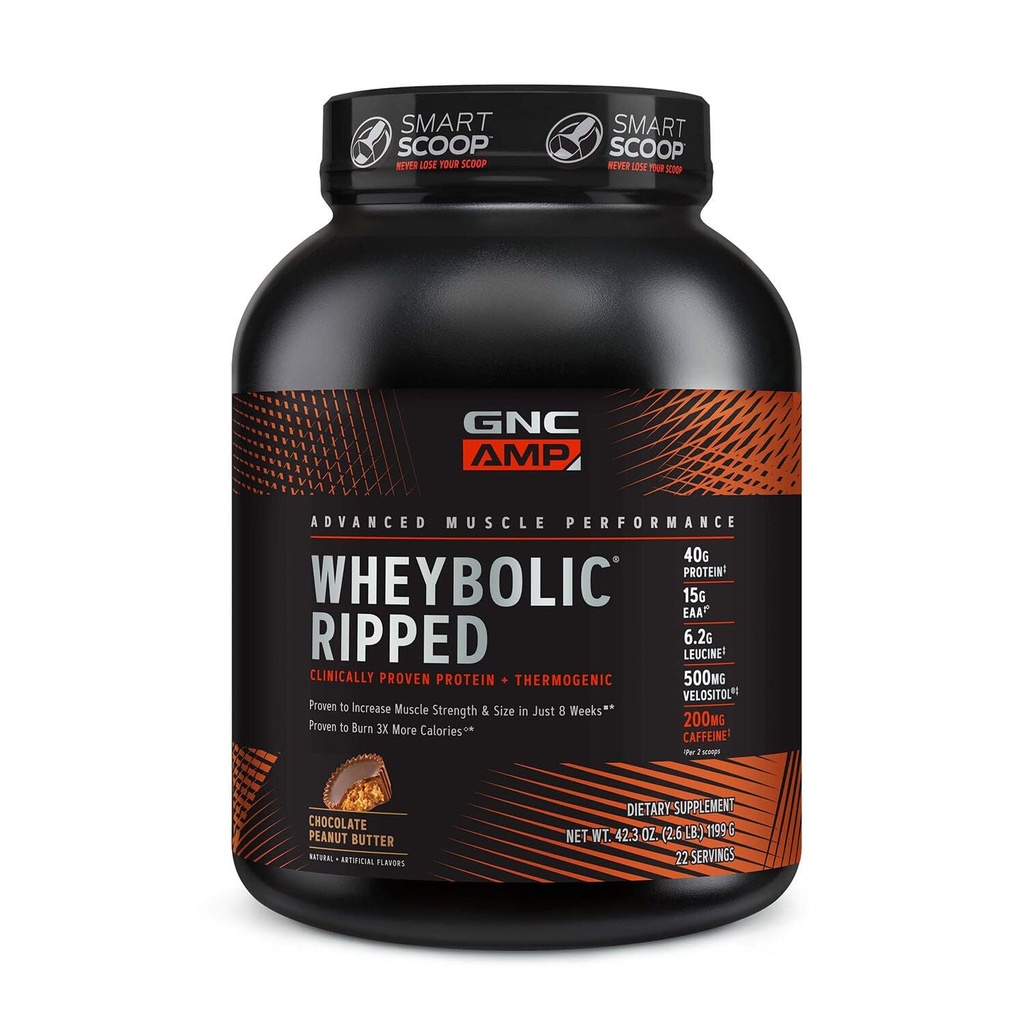 GNC AMP Wheybolic Ripped - 초콜릿 땅콩 버터 (22 인분)