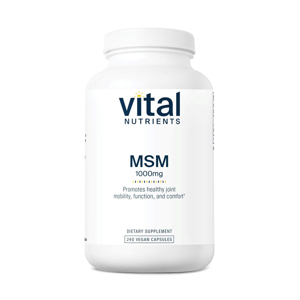 Vital Nutrients - MSM 1000 mg - 유기 황 - 240 캡슐의 천연 형태