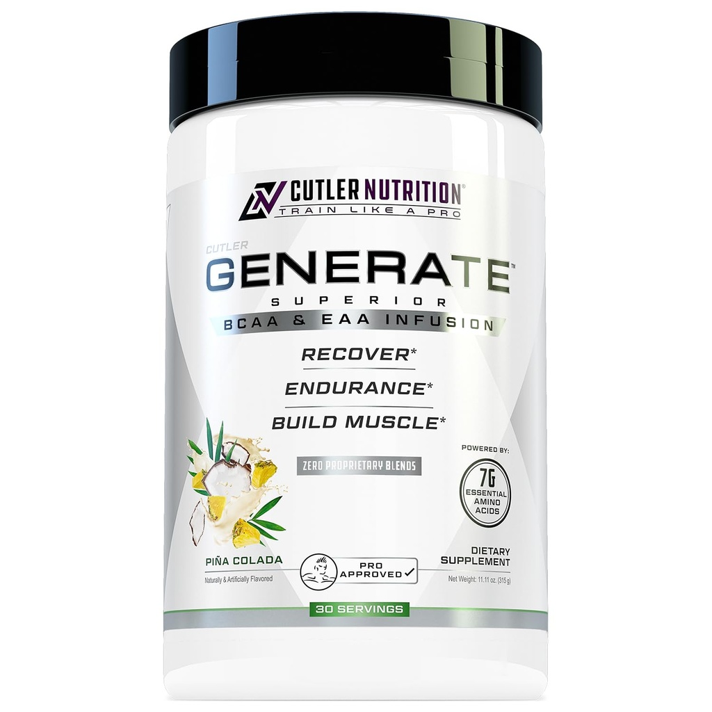 칼붙이 영양 EAA와 BCAA 분말을 생성하십시오: 근본적인 아미노산, 5g BCAAs, Lean 근육 질량을 위한 2g EAAs를 가진 제일 분지된 사슬 아미노산 보충교재 | Pina Colada, 30의 서빙