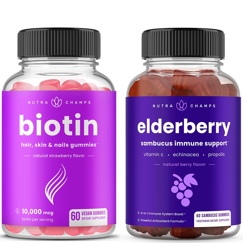 NutraChamps Biotin Gummies 및 Elderberry Gummies 번들