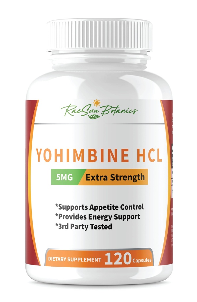 Yohimbine HCL Bark 추출물 여분 힘 보충교재 5mg x 120ct 캡슐 우수한 뚱뚱한 가열기, 체중 감소, 식욕 통제, 남성 지원, 에너지 및 더 많은 것