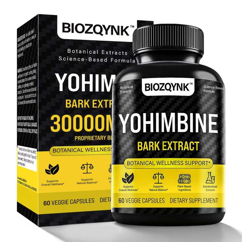 식물 활력 공식 - Yohimbe 추출물 + Muira Puama + Maca Root + Black Pepper & 아연 - 매일 웰빙을위한 식물 기반 혼합 - 60 Vegan 캡슐
