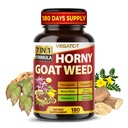 Horny Goat는 Yohimbine, Tongkat Ali, Maca, Tribulus & Panax Ginseng - 8-in-1 힘 & 활력 지원 - 180 캡슐 - Vegatot - 글루텐 - 무료, 실험실 검증