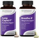 LifeSeasons Breathe-X with Lung Capaci-T - 알레르기 및 호흡 지원 - 빠른 Acting Sinus Relief - 산소 용량 증가 및 Mucus 감소 - 180 캡슐