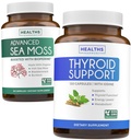 Thyroid Support & Sea Moss의 번들 - Sea Moss Thyroid Care Pack - Iodine (120 Caps) 및 Irish Sea Moss 캡슐과 Thyroid 지원 - BioPerine (Non-GMO & Organic)과 Raw Vegan Supplement