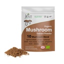 버섯 추출물 분말 - 강력한 10 혼합, 유기 사자 Mane, Cordyceps, Reishi, Shiitake, 터키 꼬리 버섯 에너지, Calm, Focus & Immune 시스템 부스터를위한 Nootropic 두뇌 보충