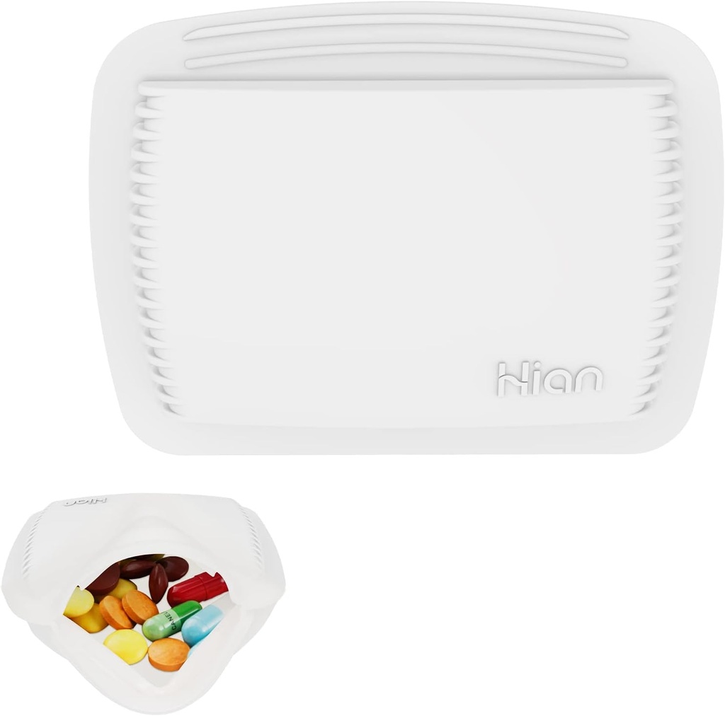 1개 조각 Pill 조직자 재사용할 수 있는 소형 알약 상자 휴대용 열려있는 알약 주머니 실리콘 작은 알약 상자 알약 콘테이너 알약 홀더 알약 부대 조직 약물, 비타민 및 여행 (백색)를 위한 정제