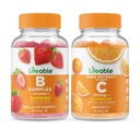 Lifeable B Complex + 비타민 C 750mg, Gummies 번들 - 훌륭한 타스팅, 비타민 보충, 글루텐 무료, GMO 무료, Chewable