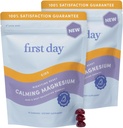 아이 Gummies를위한 FIRST DAY 마그네슘 - Calm Kids Magnesium Citrate Gummies는 수면 & Relaxation을 지원합니다. Suntheanine® L-Theanine, NO Melatonin - Strawberry - 30 일 공급