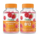Lifeable 마그네슘 + 비타민 B12, Gummies 번들 - 훌륭한 타스팅, 비타민 보충, 글루텐 무료, GMO 무료, Chewable Gummy